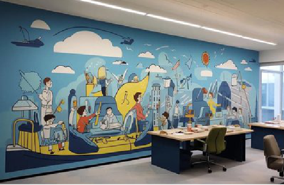 宾川办公室墙绘的特点。
