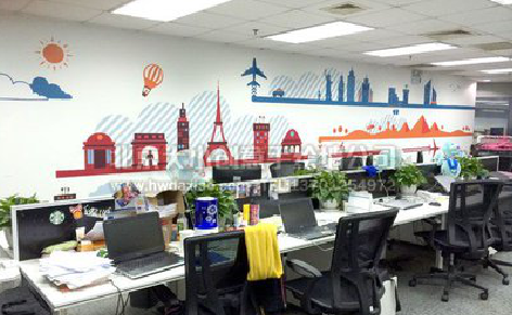 宾川教你设计办公室墙绘的方法。