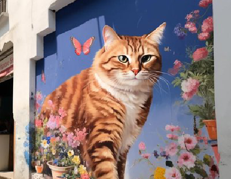 宾川自己绘制有个性的手绘墙