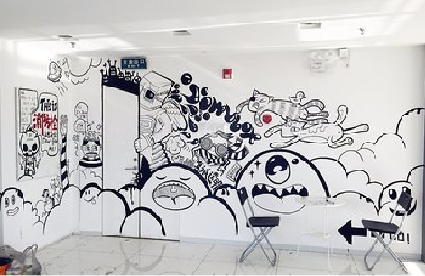 宾川手绘墙并非传统涂鸦。